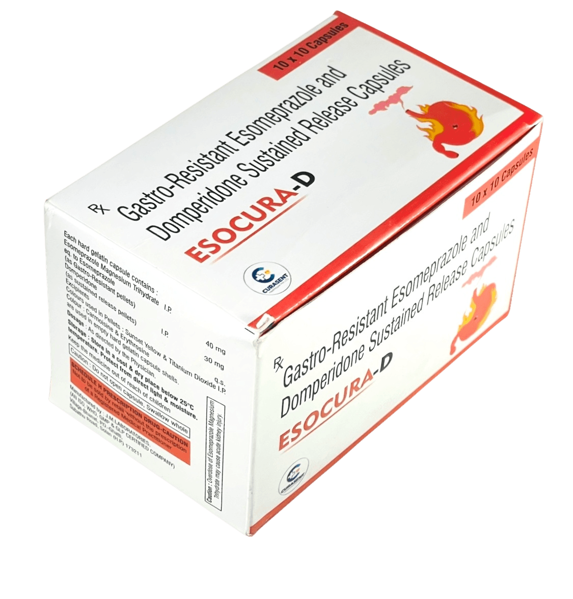Esocura-D — Gastro-Resistant Esomeprazole and Domperidone Sustained Release Capsules